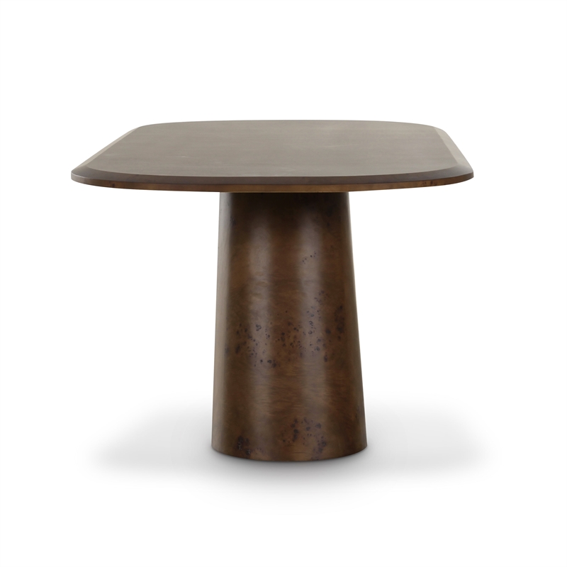 Gladyss Brown Burl Oval 87 inch Dining Table