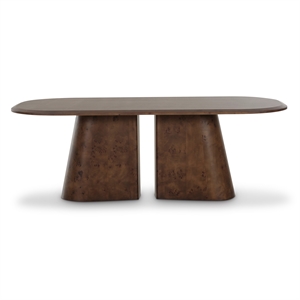 Gladyss Brown Burl Oval 87 inch Dining Table