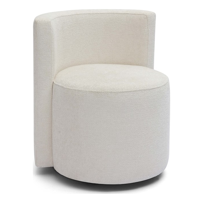 Alyssa Cream Chenille Rolling Desk Chair