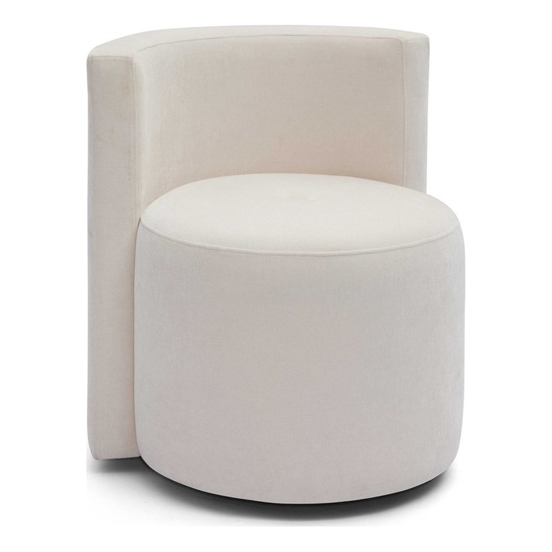 Alyssa Cream Upcycled Velvet Rolling Desk Chair