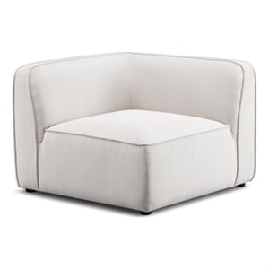 Travie White Sand Performance Corduroy Velvet Corner Chair