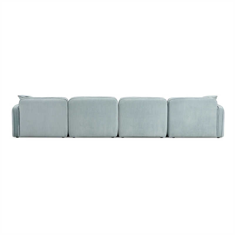 Travie Seafoam Performance Corduroy Velvet 6-Piece Modular U-Sectional