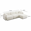 Travie Sand Upcycled Linen 4-Piece Modular Sectional