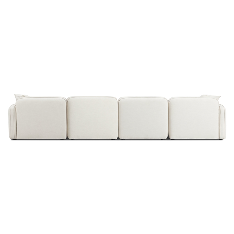 Travie Sand Upcycled Linen 6-Piece Modular U-Sectional