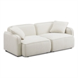 Travie Sand Upcycled Linen Modular Loveseat