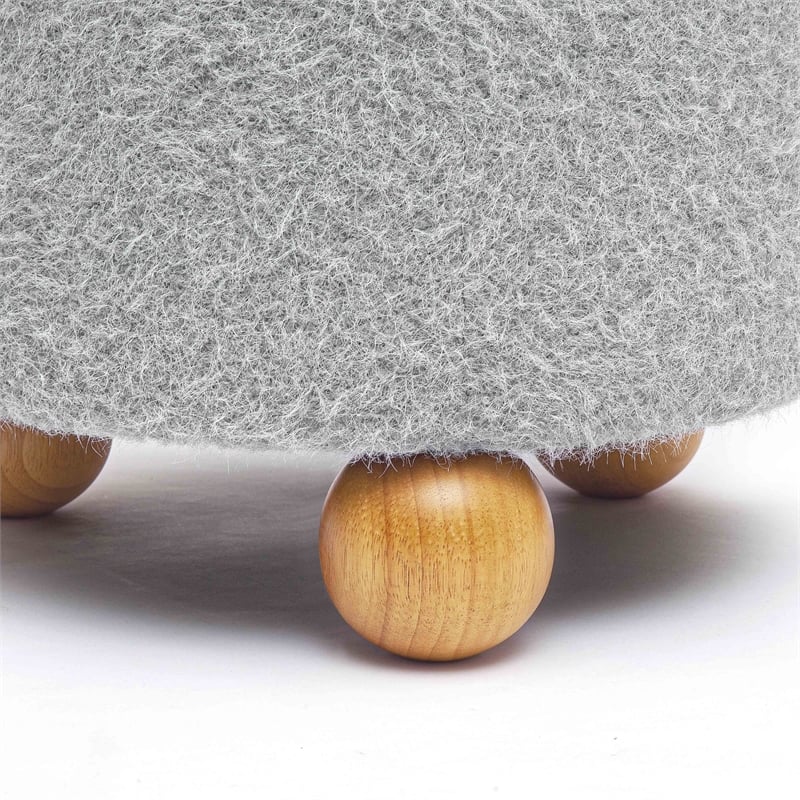 Jaine Stone Grey Loose Mohair Ottoman