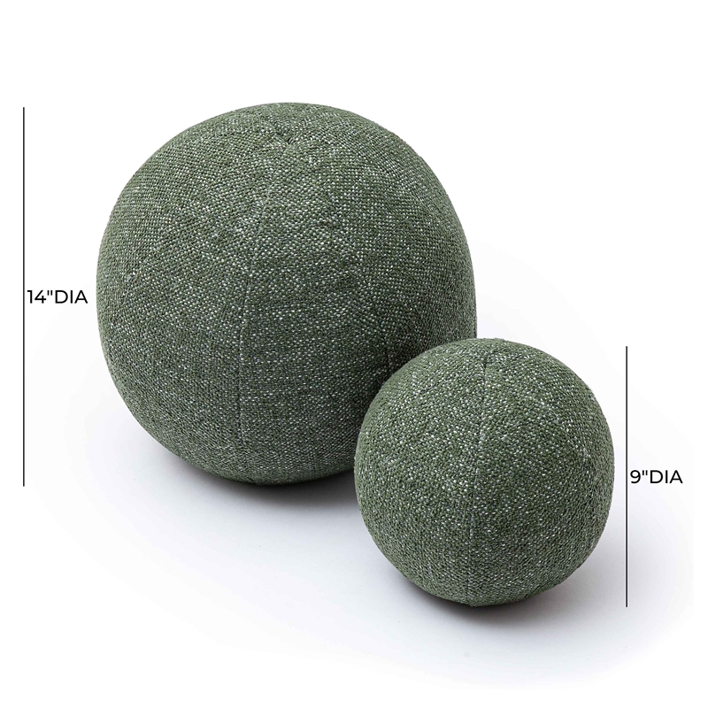Boba Forest Green Textured Basketweave 14 inch Pillow