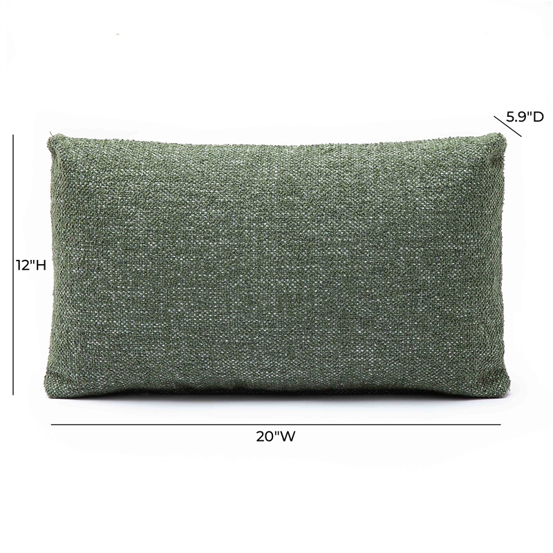 Malolo Green Basketweave 20 inch by 12 inch Rectangular Vegan-Down Pillow
