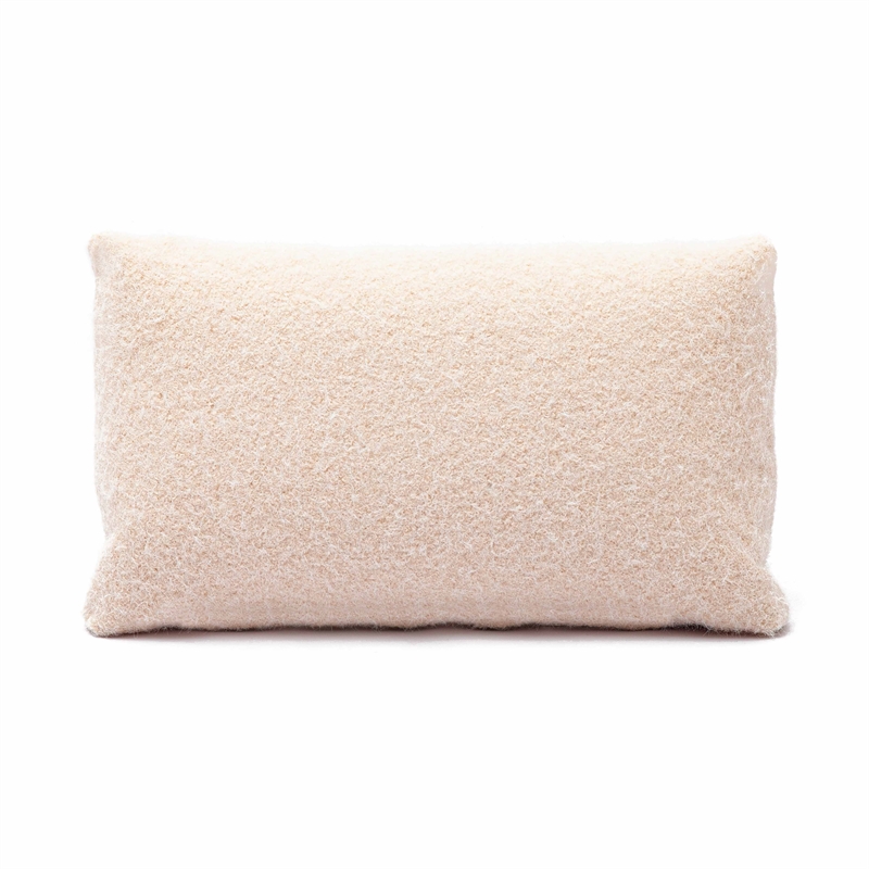 Malolo Rose-Tan Long Mohair 20 inch x 12 inch Rectangular Vegan-Down Pillow