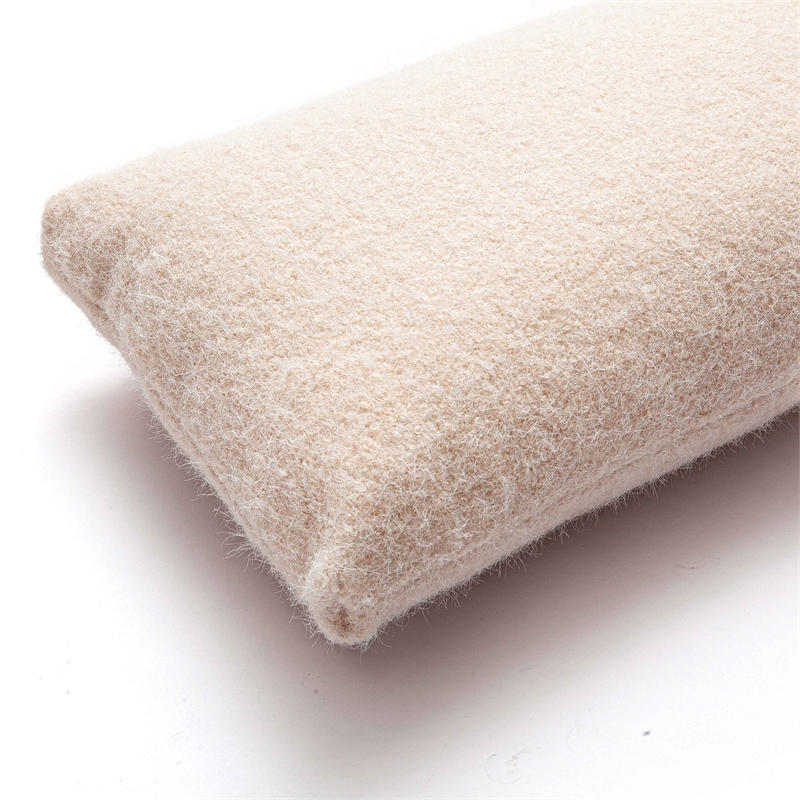 Malolo Rose-Tan Long Mohair 20 inch x 12 inch Rectangular Vegan-Down Pillow