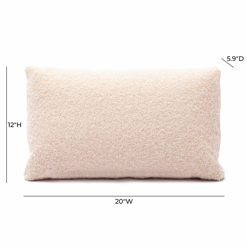 Malolo Rose-Tan Long Mohair 20 inch x 12 inch Rectangular Vegan-Down Pillow