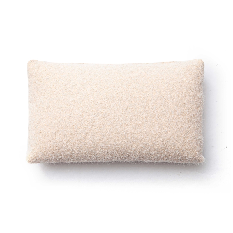 Malolo Rose-Tan Long Mohair 20 inch x 12 inch Rectangular Vegan-Down Pillow