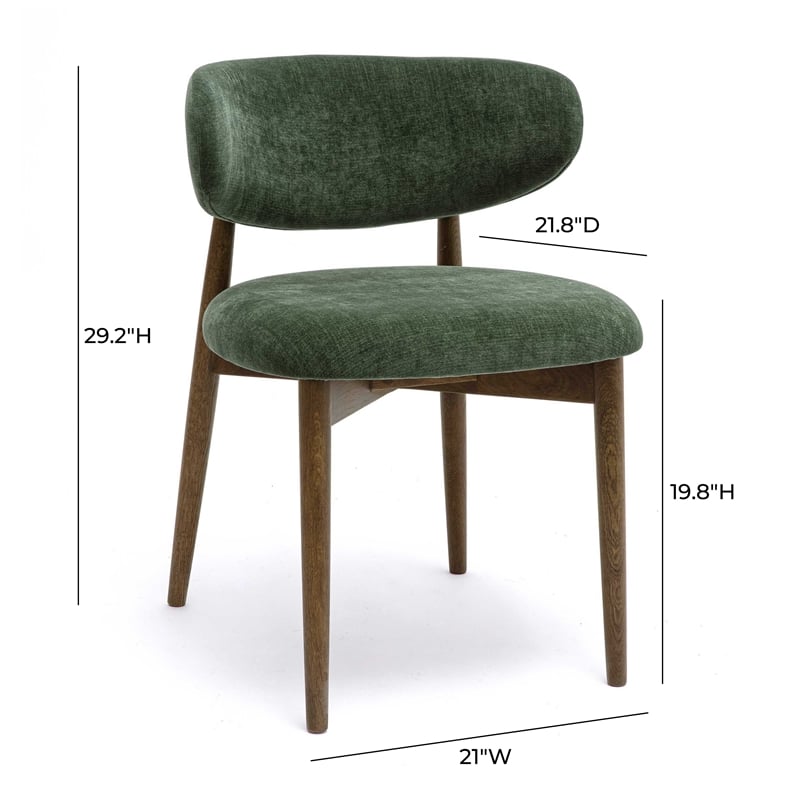 Zinea Forest Green Performance Textured Velvet Dining Chair