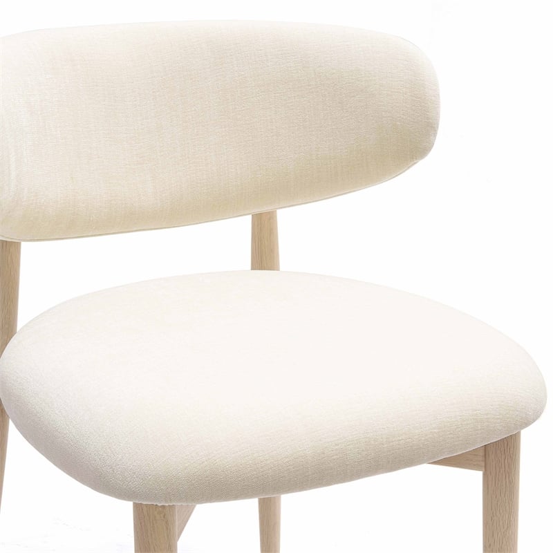 Zinea Cream Performance Textured Velvet Counter Stool