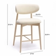 Zinea Cream Performance Textured Velvet Counter Stool