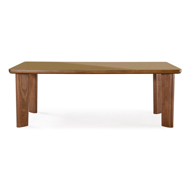 Oani Walnut and Glass Long Dining Table