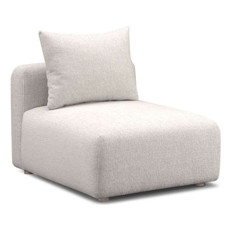 Hangover Cream Heavy Textured Fabric Modular Armless Chair