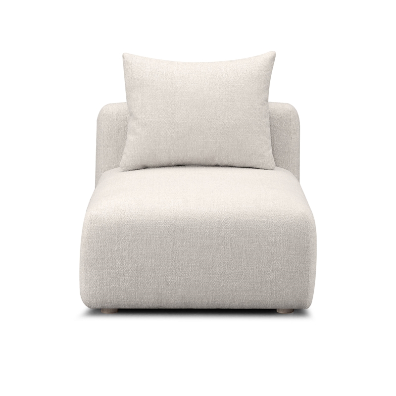 Hangover Cream Heavy Textured Fabric Modular Armless Chair