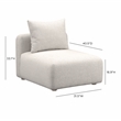 Hangover Cream Heavy Textured Fabric Modular Armless Chair
