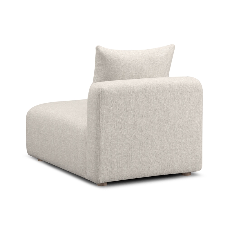 Hangover Cream Heavy Textured Fabric Modular Armless Chair