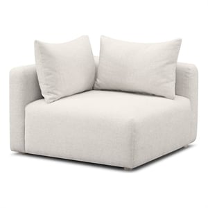 Hangover Cream Heavy Textured Fabric Modular Corner Chair