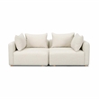 Hangover Cream Heavy Textured Fabric Modular Loveseat