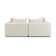 Hangover Cream Heavy Textured Fabric Modular Loveseat