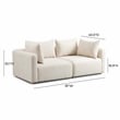 Hangover Cream Heavy Textured Fabric Modular Loveseat