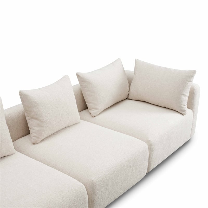 Hangover Cream Heavy Textured Fabric Sofa