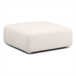 Hangover Cream Heavy Textured Fabric Ottoman
