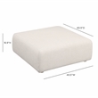 Hangover Cream Heavy Textured Fabric Ottoman