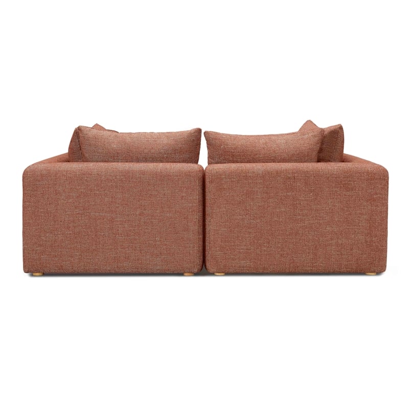 Hangover Sedona Red Textured Fabric Modular Loveseat