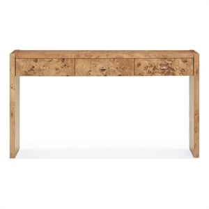 Brandyss Honey Burl Wooden Console Table