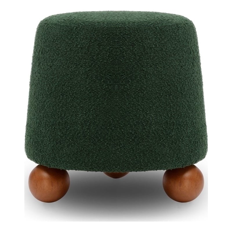 Jaine Forest Green Boucle Stool