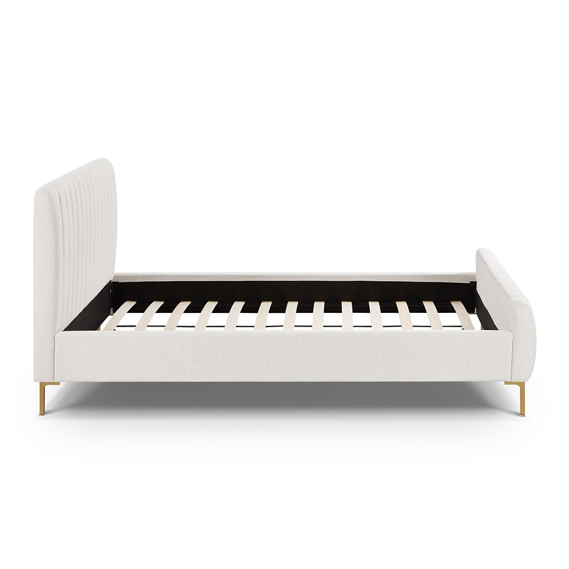 Angela Natural Upcycled Linen Queen Bed