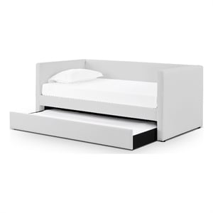 alice light grey linen upholstered twin trundle bed