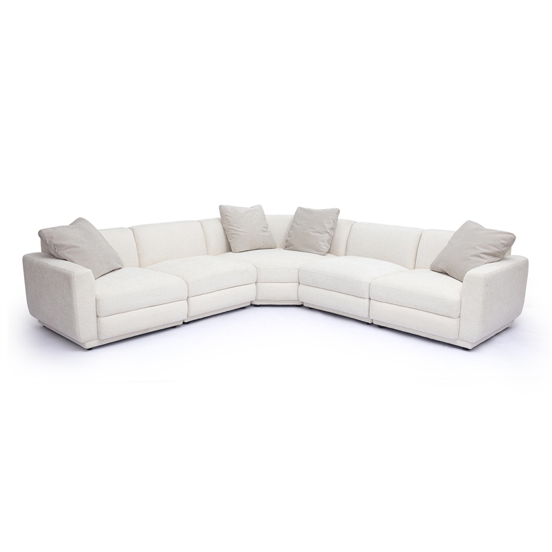 Perry Cream Chenille Modular L-Sectional