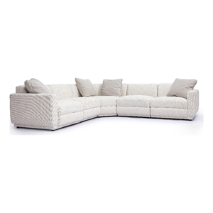 Perry Cream Chenille Modular L-Sectional