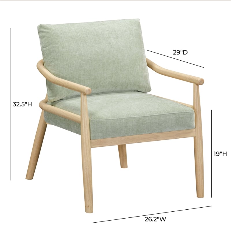 Dixie Mint Green Chenille Velvet Accent Chair