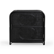 Tina Black Rattan Nightstand