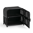 Tina Black Rattan Nightstand
