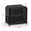 Tina Black Rattan Nightstand