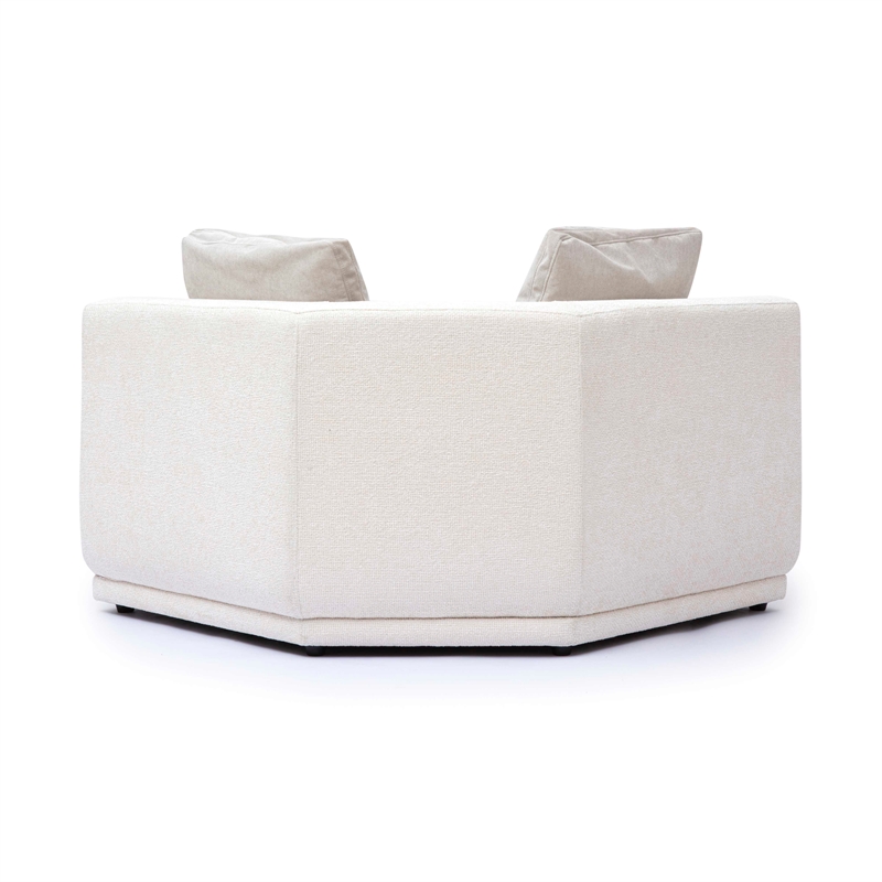Perry Cream Chenille Modular Wedge Corner Chair
