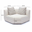Perry Cream Chenille Modular Wedge Corner Chair