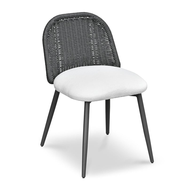 Alexa Black Rattan Performance Fabric Dining Chair