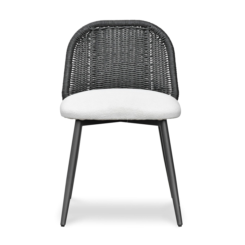 Alexa Black Rattan Performance Fabric Dining Chair