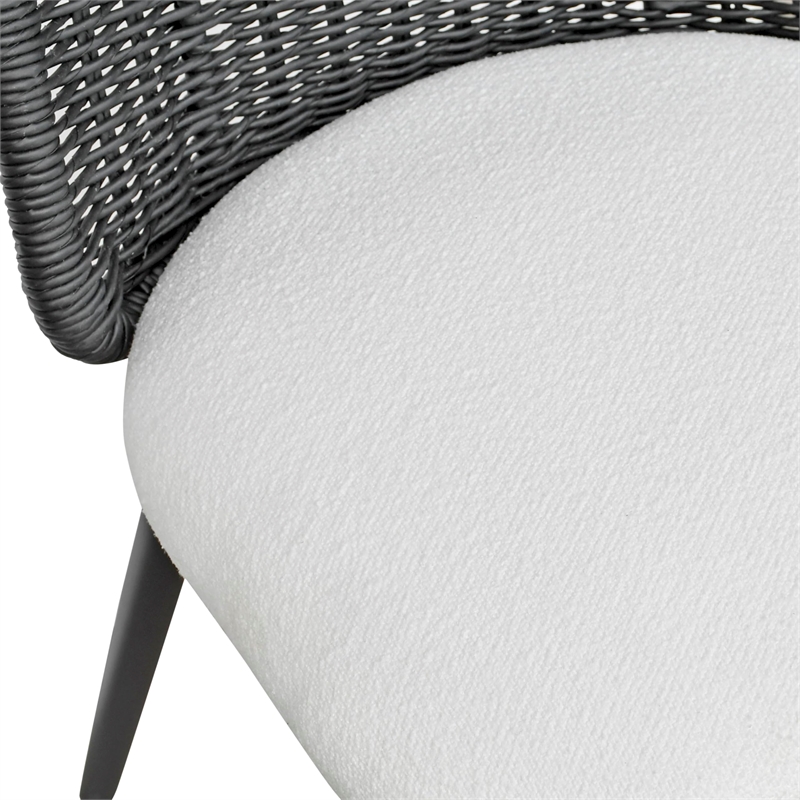 Alexa Black Rattan Performance Fabric Dining Chair