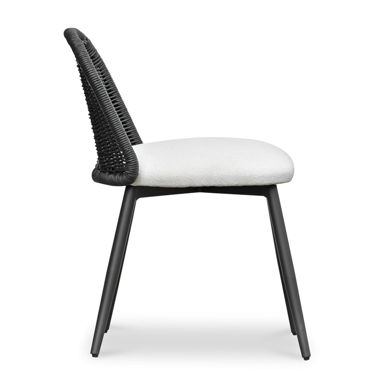 Alexa Black Rattan Performance Fabric Dining Chair