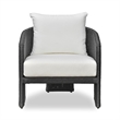 Alexa Black Rattan Performance Fabric Outdoor Armchair