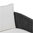 Alexa Black Rattan Performance Fabric Outdoor Armchair